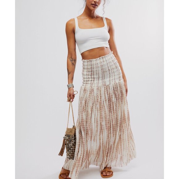 Free People Dresses & Skirts - FREE PEOPLE FP One Ravenna Printed Convertible Maxi Skirt / Soft Mauve Combo